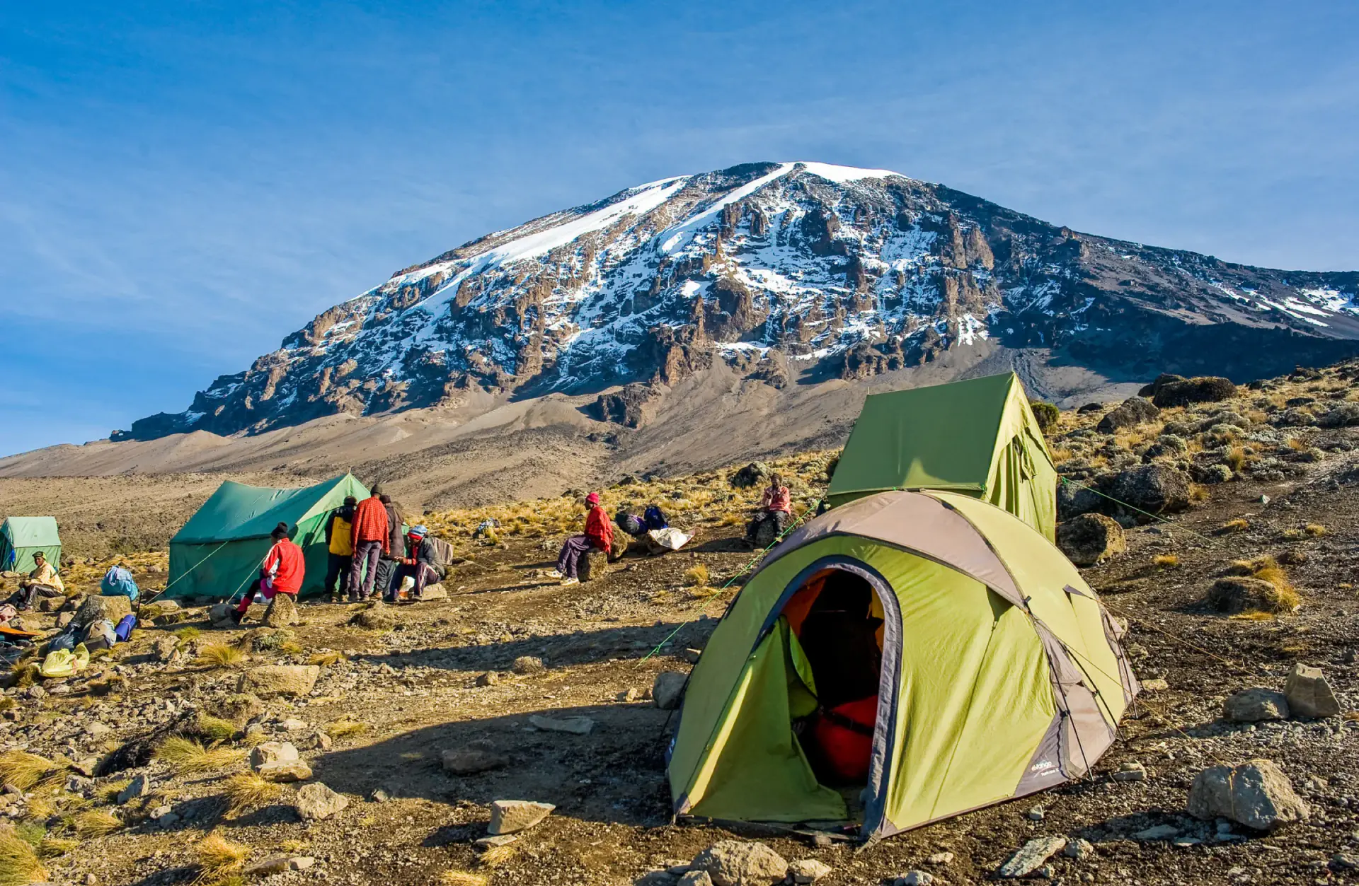 Tents at a high camp below Kibo peak